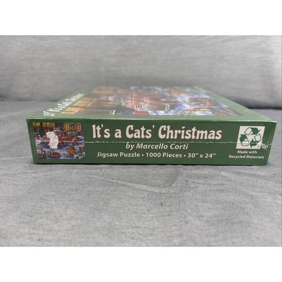 Vermont Christmas Company It's a Cat's Christmas 1000 PC Jigsaw Puzzle SEALED - Picture 2 of 6